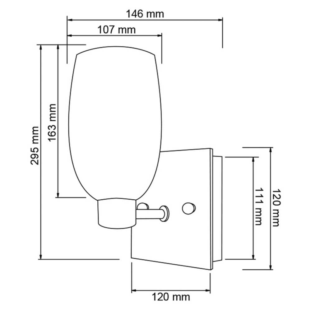 LAMPARA DE PARED ARBOTANTE POTENCIA MAX. 60 W BASE E27 NO INCLUYE FOCO 60TL1860MVOP