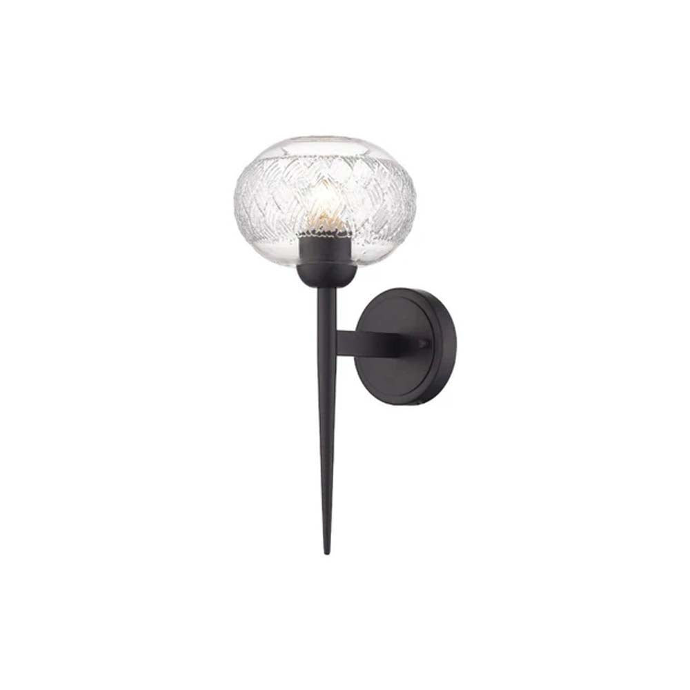 LUMINARIO SOBREPONER MURO INT. 8.5W/100-240V. E27 CRISTAL ALUM. NEGRO DIADEM VI ***TECNOLITE HAE***