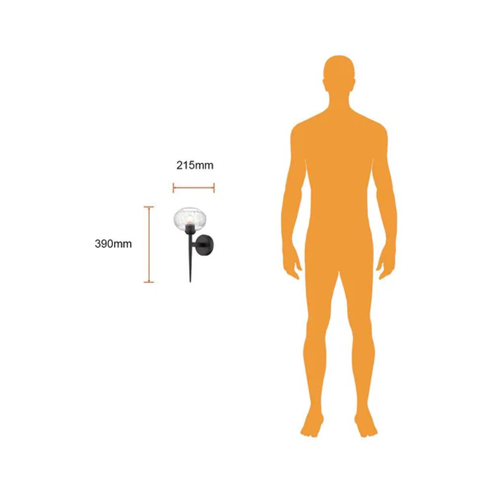 LUMINARIO SOBREPONER MURO INT. 8.5W/100-240V. E27 CRISTAL ALUM. NEGRO DIADEM VI ***TECNOLITE HAE***