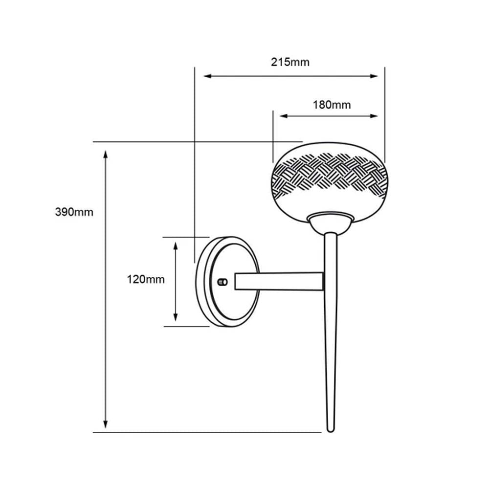 LUMINARIO SOBREPONER MURO INT. 8.5W/100-240V. E27 CRISTAL ALUM. NEGRO DIADEM VI ***TECNOLITE HAE***