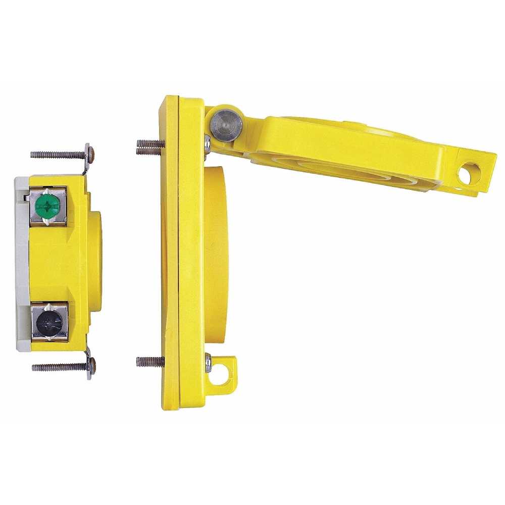 RECEPTACULO SENCILLO A PRUEBA DE AGUA ENTRADA RECTA 2P 3H 15A 125VCA NEMA 5-15R GRADO INDUST. AMAR.