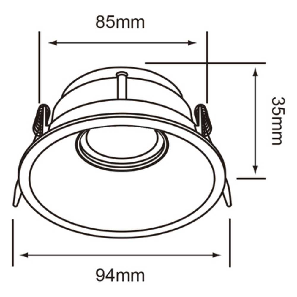 LÁMPARA DE INTERIOR EMPOTRABLE RIGEL TECNOLITE POTENCIA MÁXIMA 50W BASE GX5.3 FOCO MR16 NO INCLUIDO BLANCO