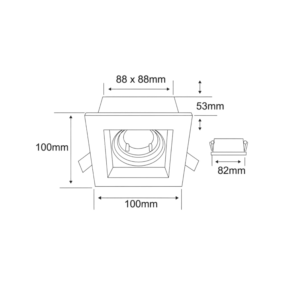 LAMPARA EMPOTRABLE DOWNLIGHT DIRIGIBLE POTENCIA MAX. 60 W BASE GX5.3/GU10 NO INCLUYE FOCO 60YD4001MVB