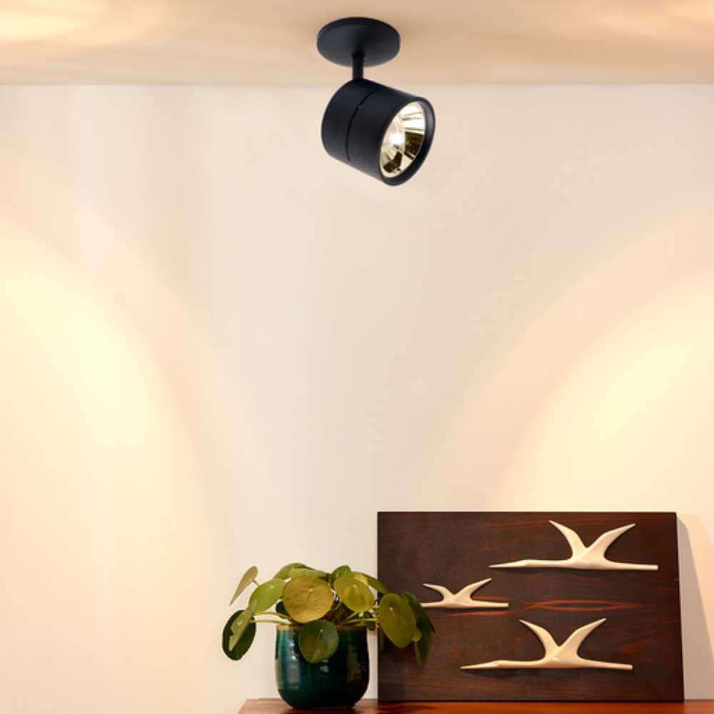 LÁMPARA DE INTERIOR TECNOLITE AVOIR I SPOT PARA SOBREPONER BASE G53 NEGRO