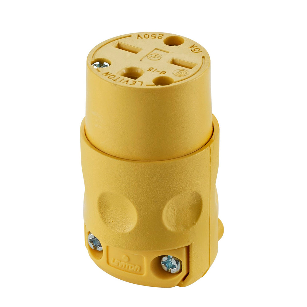 CONTACTO REDONDO ENTRADA RECTA 2P 3H 15A 250V AMARILLO 615CV-000 *** OFRECER 615CA-000 O 46114 ***