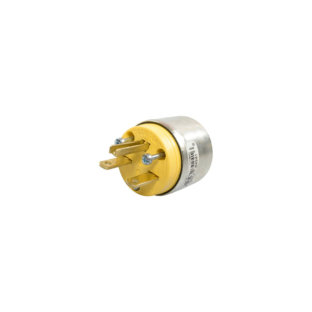 CLAVIJA VINIL BLINDADA 15A/250V. AMARILLA 615PA-000 HOJA RECTA LEVITON