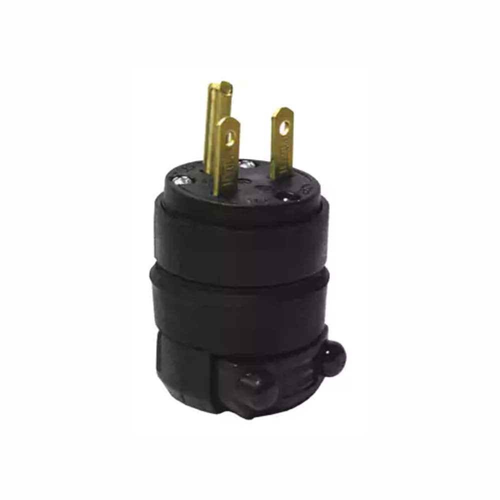 CLAVIJA REDONDA 2P 3H 15A 250V NEGRA ENTRADA RECTA 615PR-000 *** OFRECER A1G05 ***