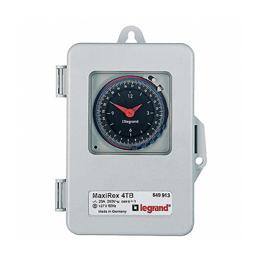 INTERRUPTOR HORARIO ANALOG DIARIO 1 NA 20A 230V CAJA IP 55 BTICINO 649914