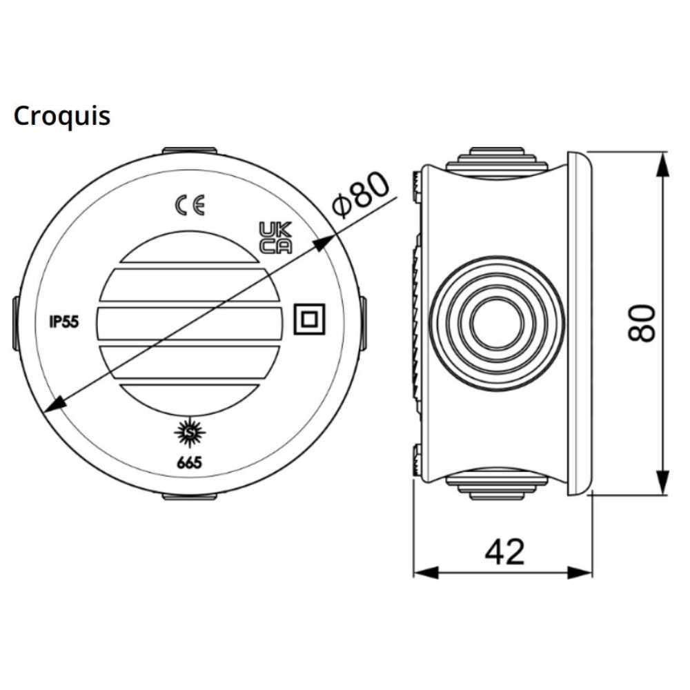 CAJA ESTANCA REDONDA IP55 70X40 C/CONOS Y TAPA A PRESION SOLERA *** OFRECER WDC0704P ***