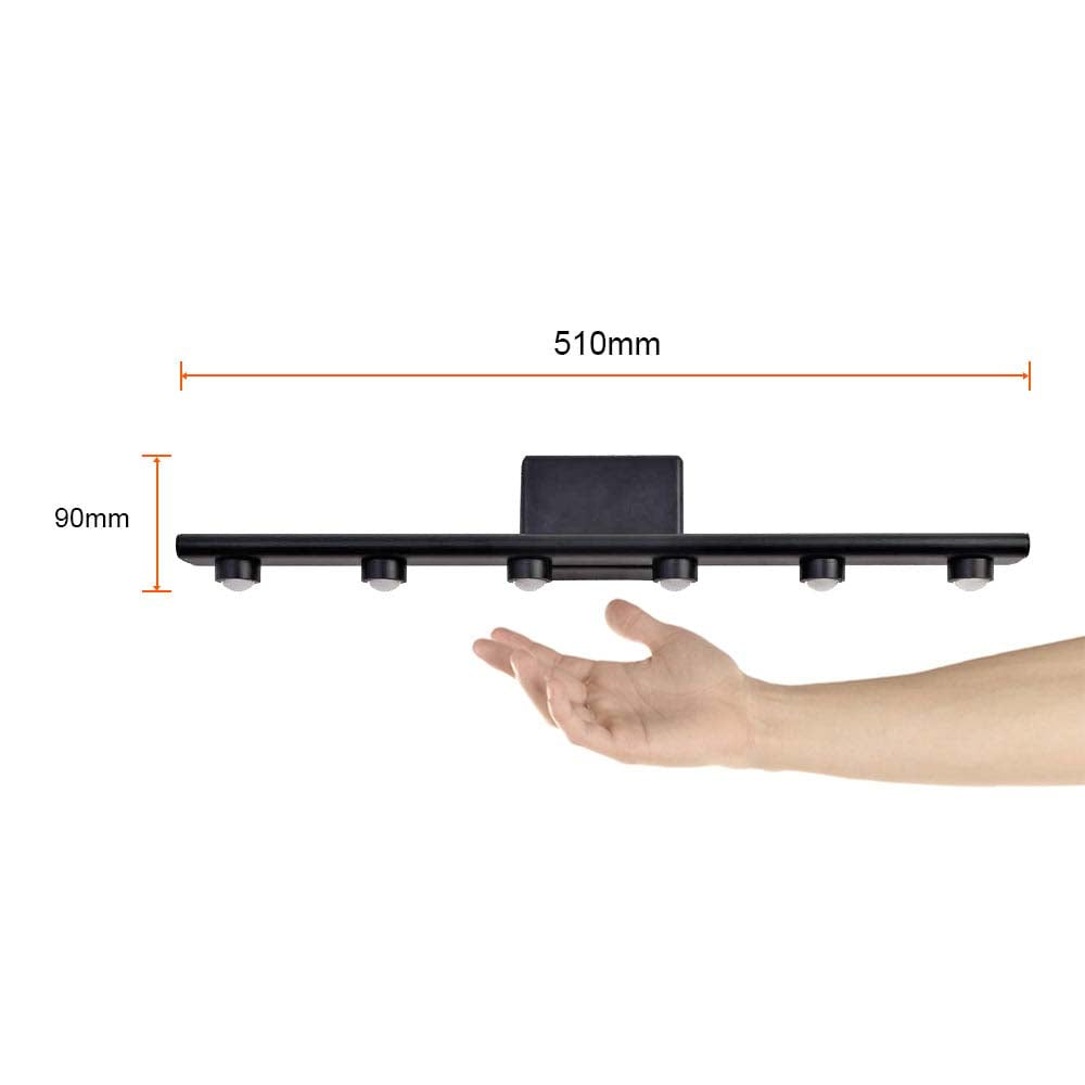 LAMPARA LED DE PARED TIPO ARBOTANTE DE 6W CON 6 SALIDAS DE LUZ COLOR NEGRO CRUCIS 6HLED423MV30N TECNOLITE.