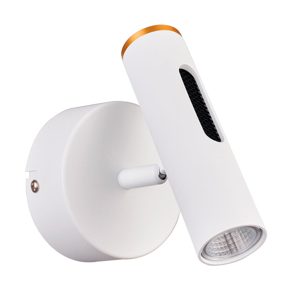 LAMPARA DE PARED ARBOTANTE LED 6W LUZ CALIDA BRILLANTE DIRECTA/INDIRECTA DIRIGIBLE IRC90 NO ATENUABLE BCO