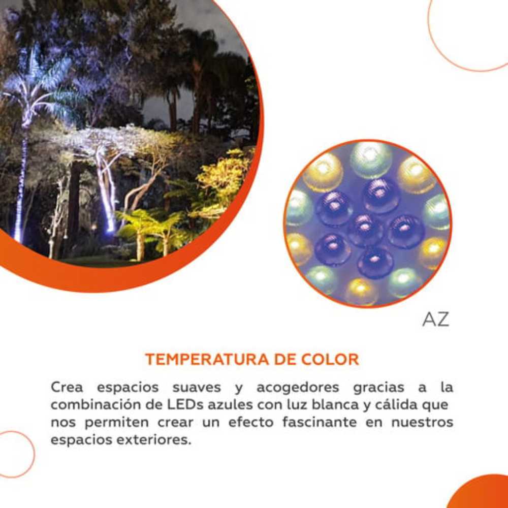 FOCO LED TECNOLITE TIPO MR16 6W LUZ DE LUNA COLOR AZUL IP65 BASE E27