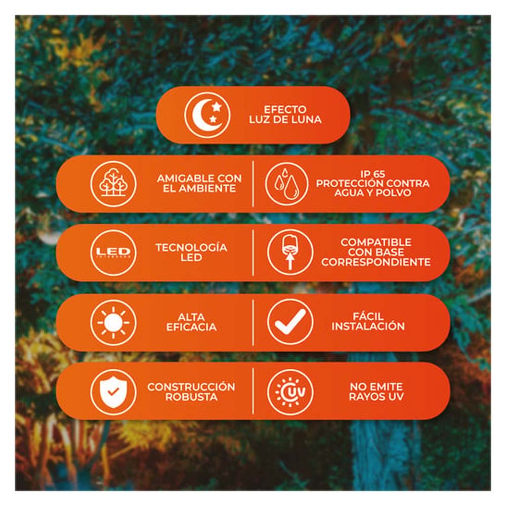 FOCO LED TECNOLITE TIPO MR16 6W LUZ DE LUNA COLOR VERDE IP65 BASE E27