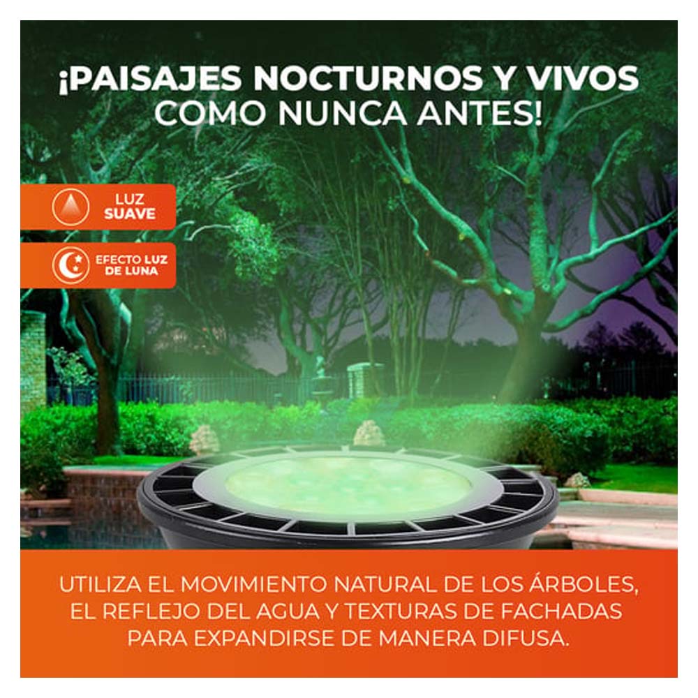 FOCO LED TECNOLITE TIPO MR16 6W LUZ DE LUNA COLOR VERDE IP65 BASE E27