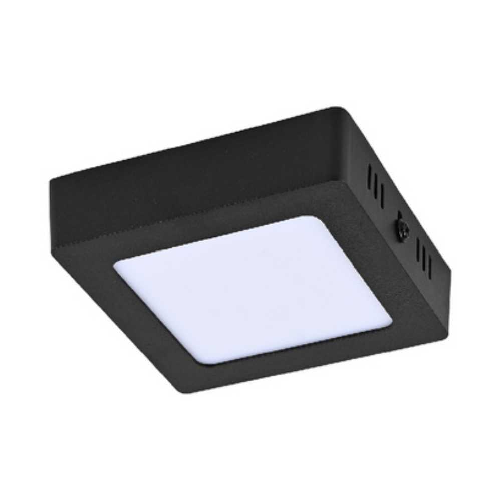 LUM LED SOBREPONER CUADRADO 6W 3000K 100-240V NEGRO