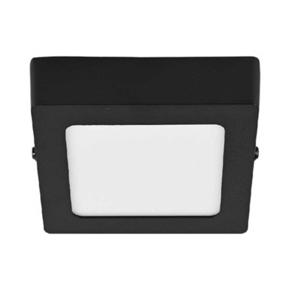 LUM LED SOBREPONER CUADRADO 6W 3000K 100-240V NEGRO
