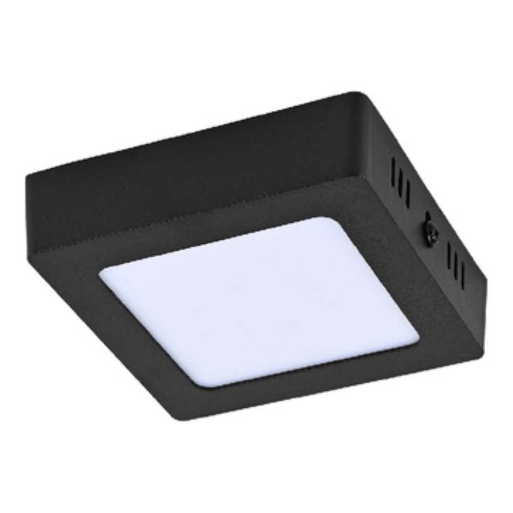 LUM LED SOBREPONER CUADRADO 6W 6500K 100-240V NEGRO