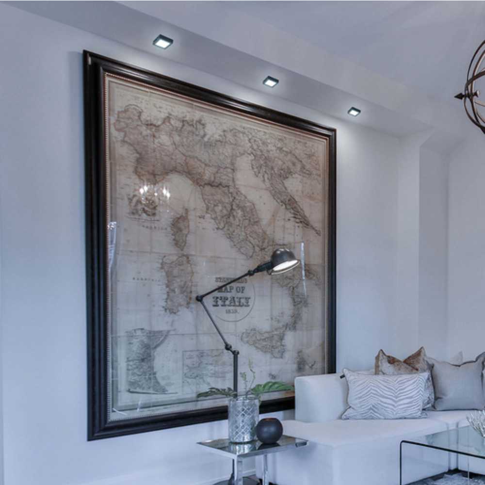 LUM LED SOBREPONER CUADRADO 6W 6500K 100-240V NEGRO