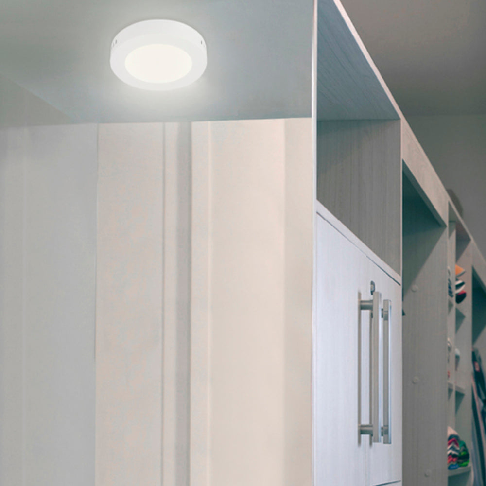 LÁMPARA DE INTERIOR LED ANKAA I TECNOLITE PARA SOBREPONER PLAFÓN 6W LUZ SUAVE CÁLIDA LED INTEGRADO