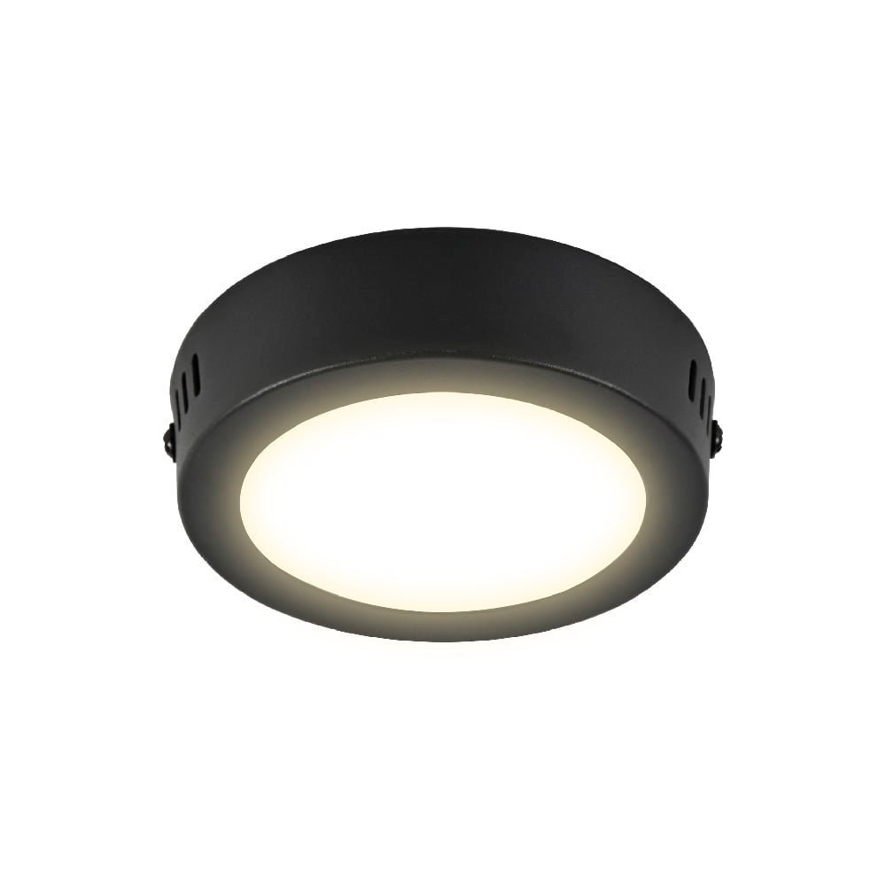 LUM LED SOBREPONER REDONDO 6W 3000K 100-240V NEGRO