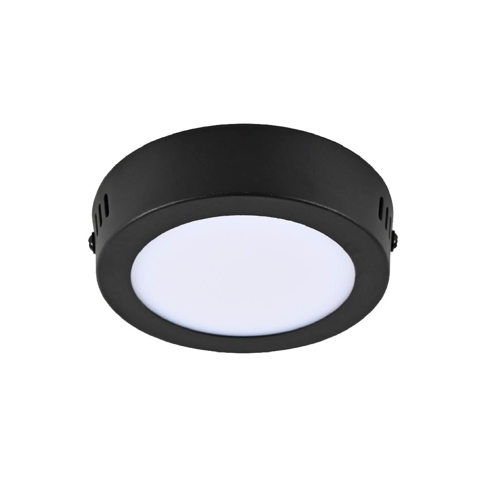 LUM LED SOBREPONER REDONDO 6W 3000K 100-240V NEGRO