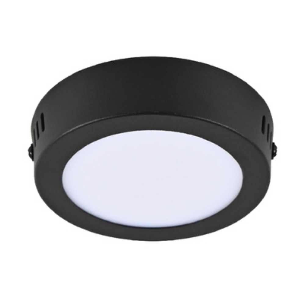 LUM LED SOBREPONER REDONDO 6W 6500K 100-240V NEGRO