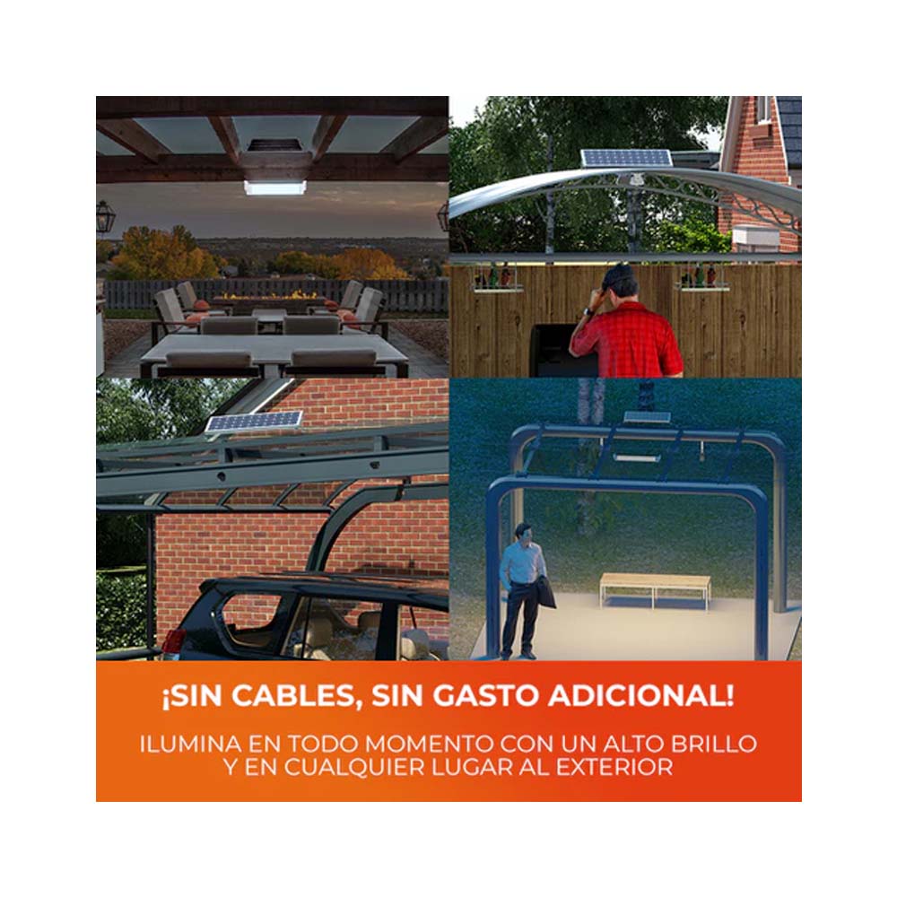 LUM EXT SOLAR LED 6W 3.7VCD 5HRS CONTROL REMOTO SALIDA USB NEREIDA ***TECNOLITE HAE***
