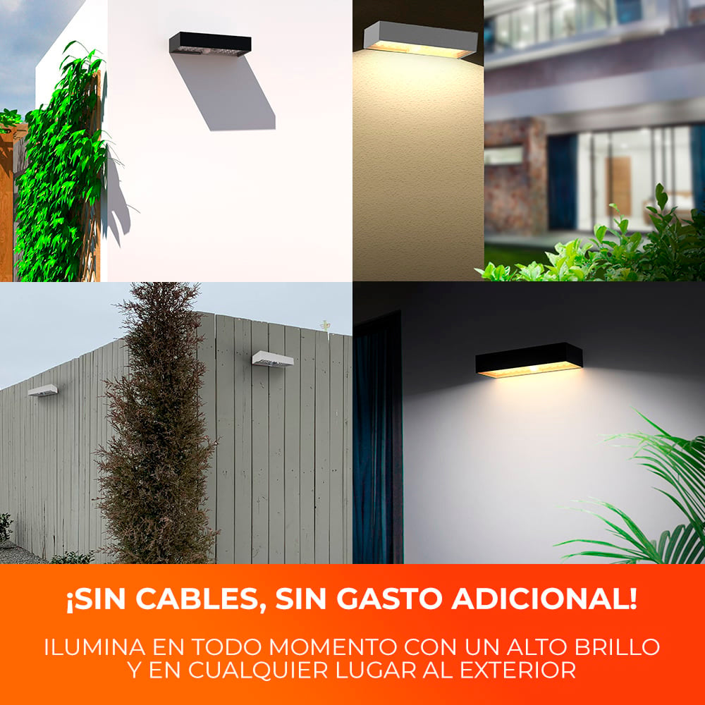 LAMPARA SOLAR ARBOTANTE LED 6 W LUZ DE DIA MODOS DE LUZ BATERIA INTEGRADA SENSOR DE MOVIMIENTO IP65 IK06 LED INTEGRADO 6SOLLED30VCD65N