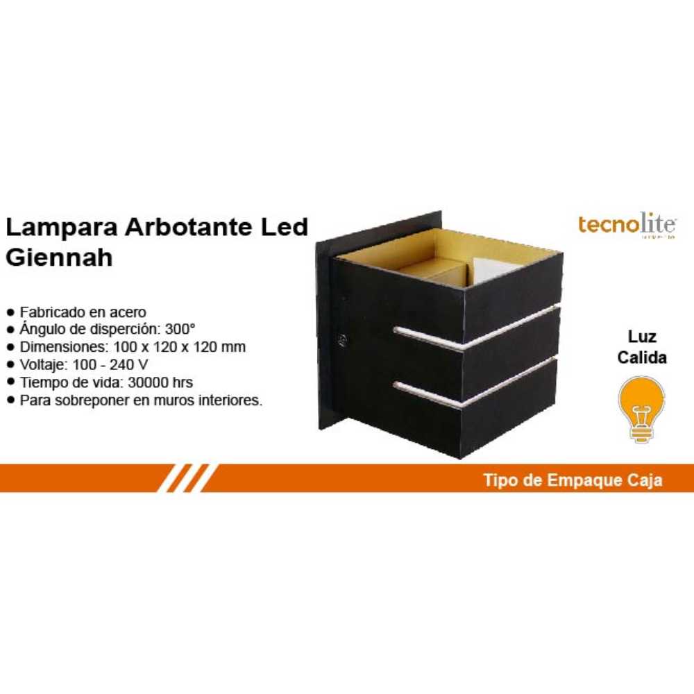 INT LED 5.8W100-240V145LM3000K NEGRO GIENNAH TECNOLITE
