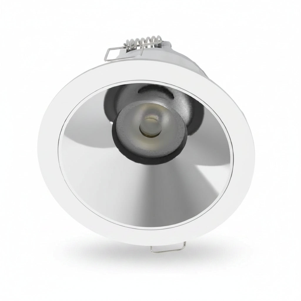 LUMINARIO INT. EMPOTRAR TECHO 6W/100-240V. 3000K BLANCO CROMO LUZ SUAVE CALIDA KALAUSI II ***TECNOLITE HAE***