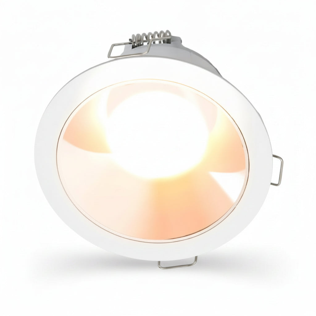 LUMINARIO INT. EMPOTRAR TECHO 6W/100-240V. 3000K BLANCO CROMO LUZ SUAVE CALIDA KALAUSI II ***TECNOLITE HAE***