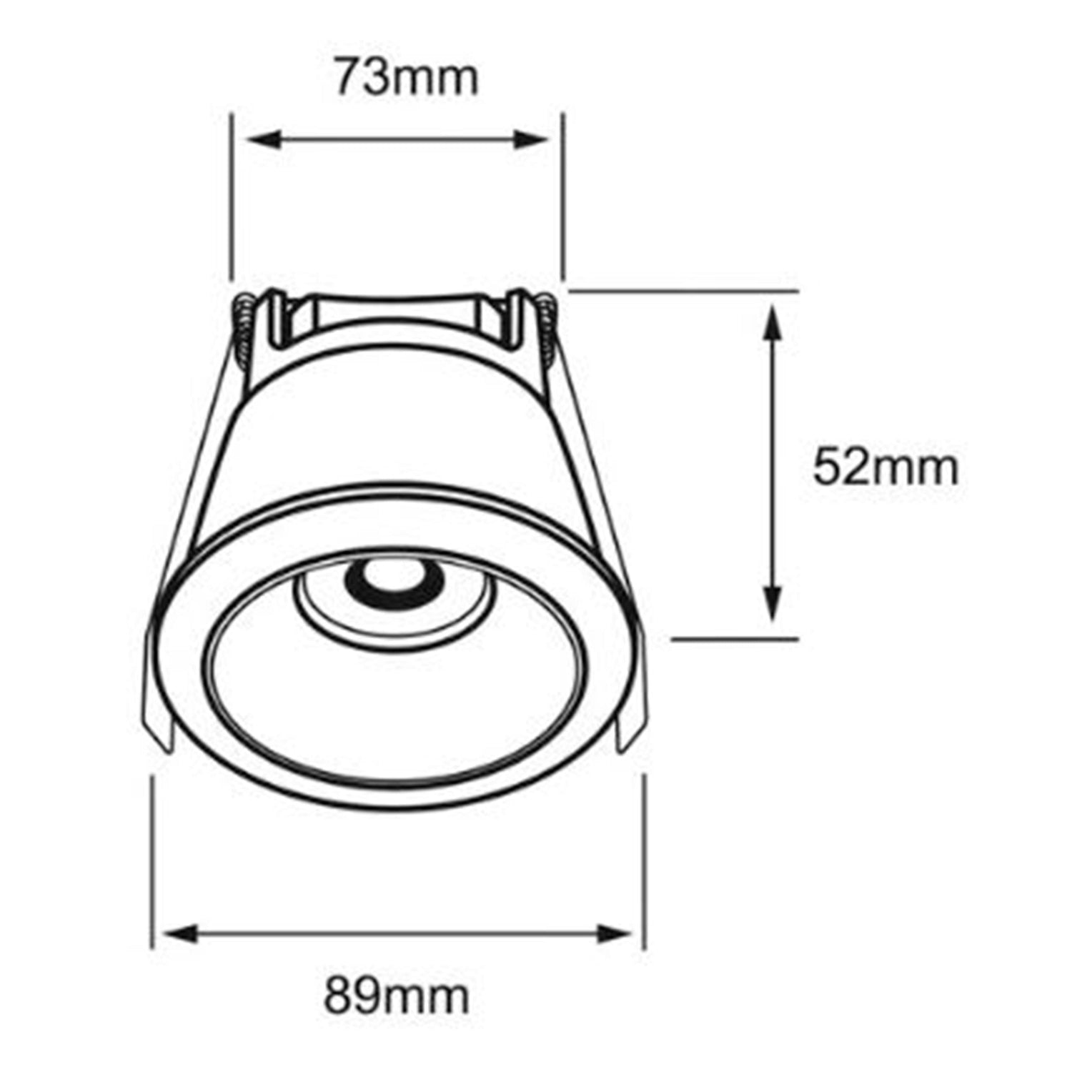 LUMINARIO INT. EMPOTRAR TECHO 6W/100-240V. 3000K BLANCO CROMO LUZ SUAVE CALIDA KALAUSI II ***TECNOLITE HAE***