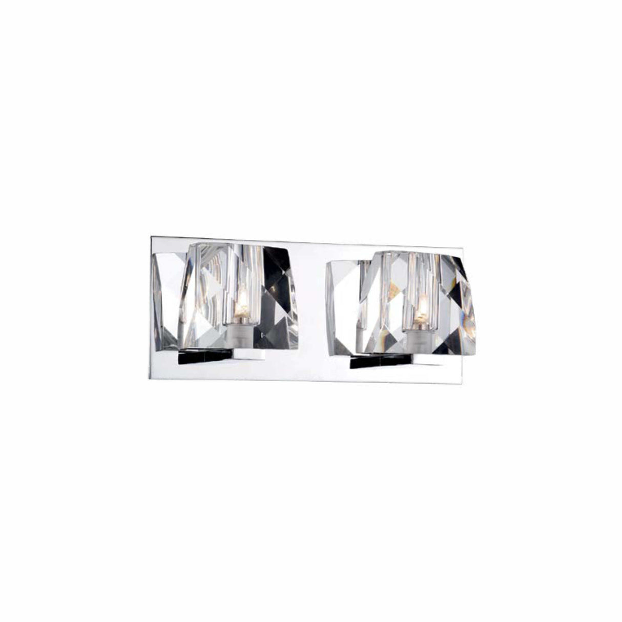 LUMINARIA DE PARED CROMO/CRISTAL 2X40W. DIAMANTE *** HA. LUMI ***