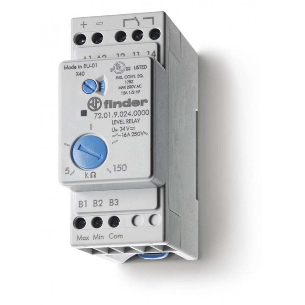 RELE DE CONTROL DE NIVEL PARA LIQUIDOS INDUCTIVOS TIPO 72.01 125VAC. SENSIBILIDAD AJUSTABLE FINDER