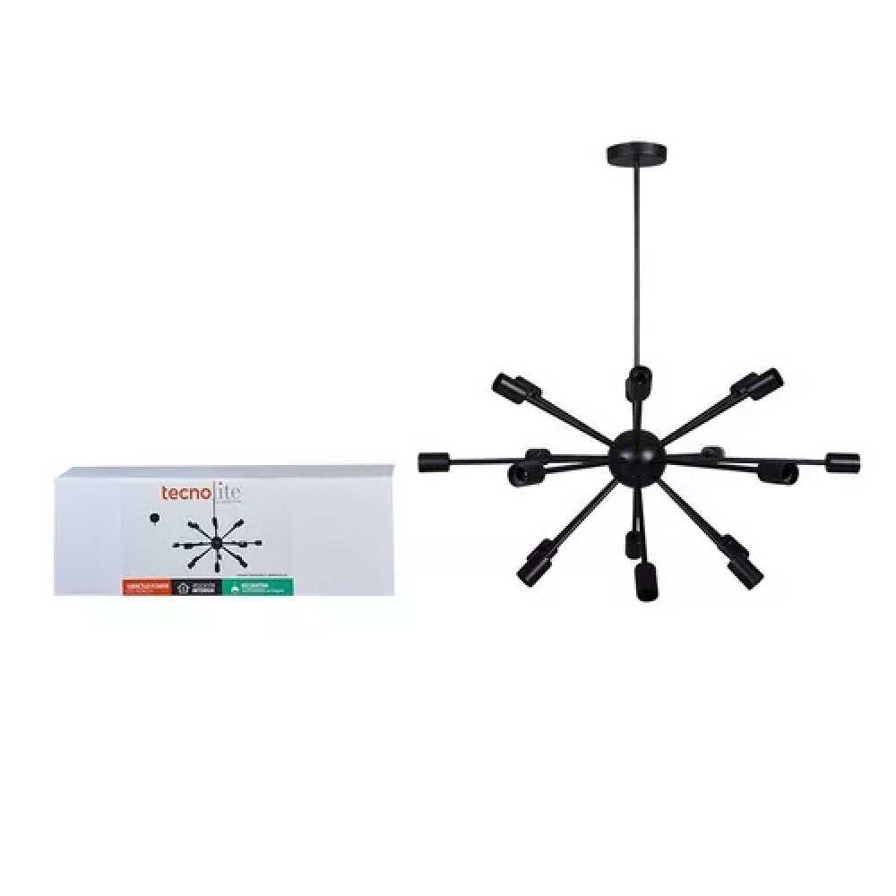 COLGANTE METÁLICO CELAENO I TECNOLITE 1.21 METROS DE ALTURA POTENCIA MÁXIMA 720W 12 BASES E27 NO INCLUYE FOCOS