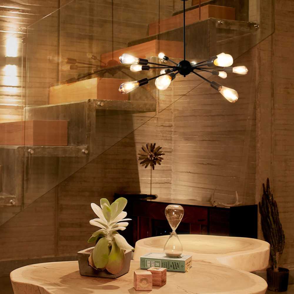 COLGANTE METÁLICO CELAENO I TECNOLITE 1.21 METROS DE ALTURA POTENCIA MÁXIMA 720W 12 BASES E27 NO INCLUYE FOCOS