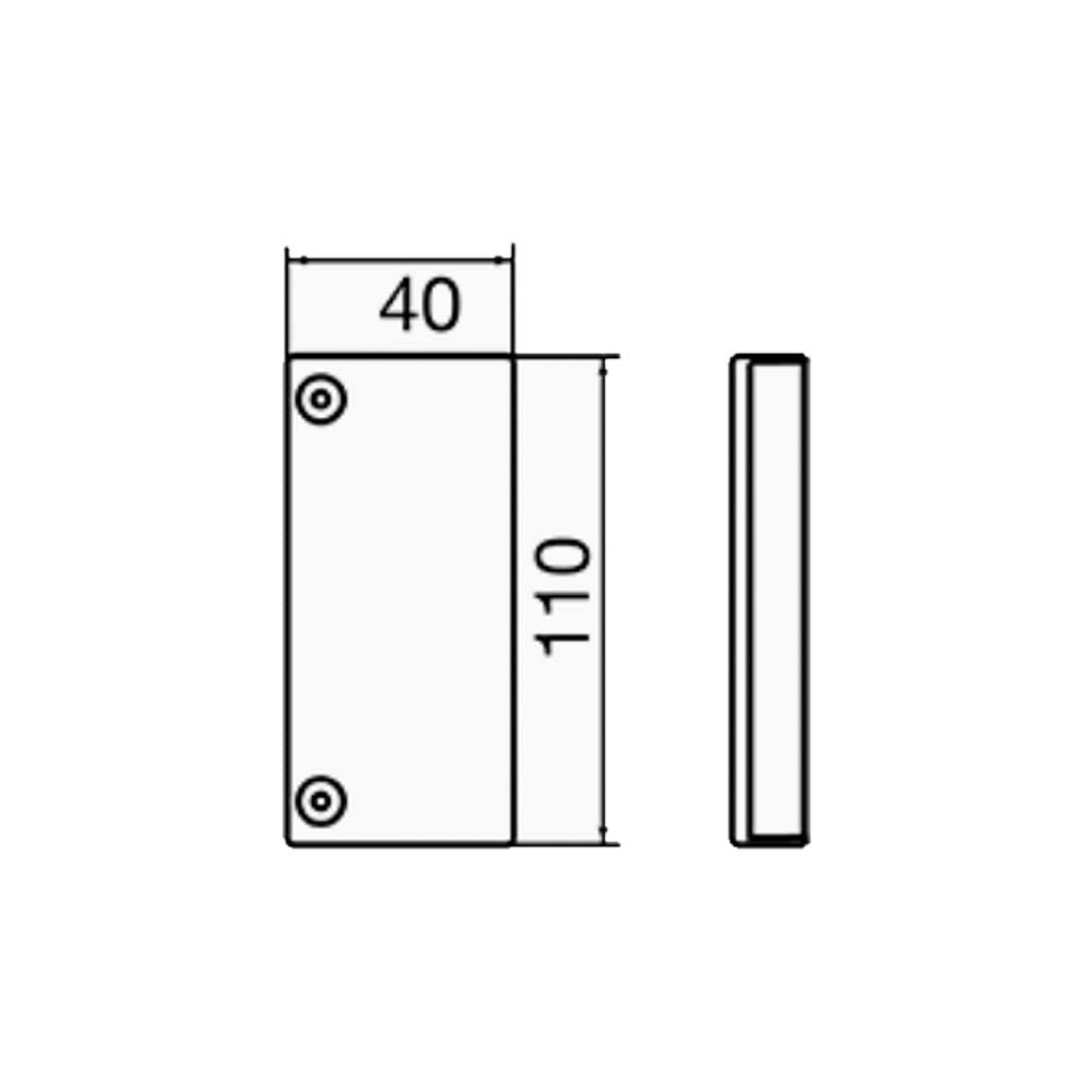 TAPA FINAL 40X110MM. DE 1 A 4 VIAS