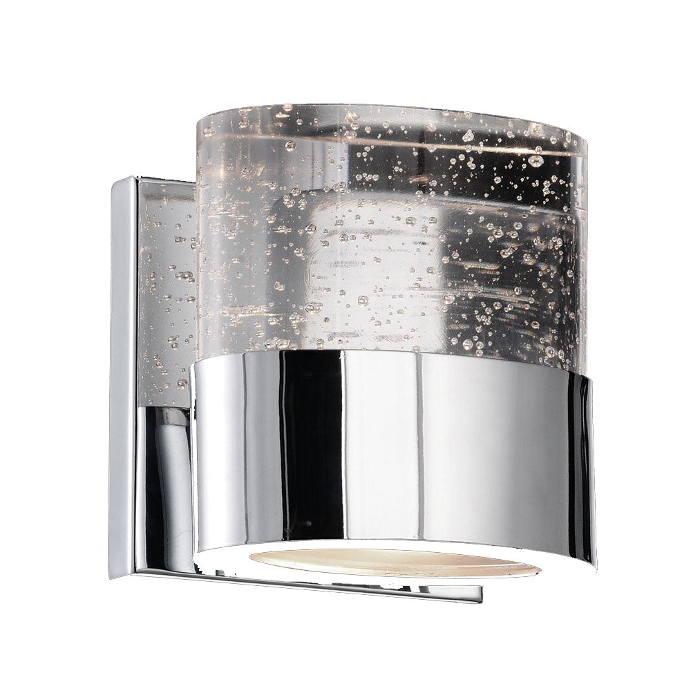 LUMINARIA DE PARED CRISTAL CON BURBUJAS 1 X 40 W SIENNA G9 S/ FOCO MCA  STRATTO