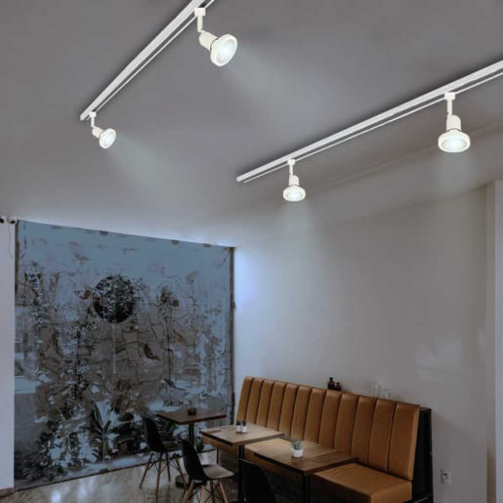 LAMPARA SPOT DE RIEL DIRIGIBLE POTENCIA MAX. 75 W BASE E27 INTERIORES NO INCLUYE FOCO 75YS397MVB
