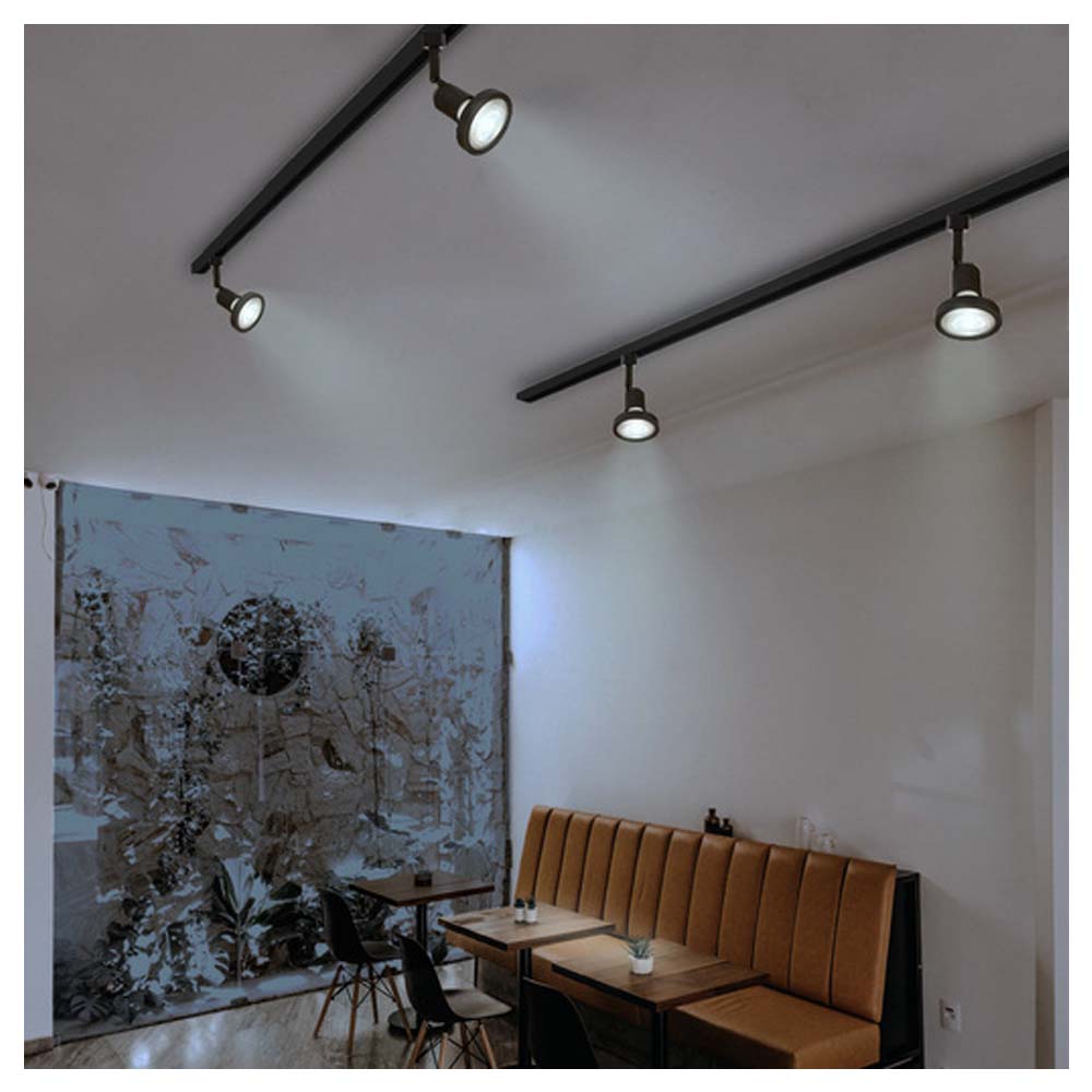 LAMPARA SPOT DE RIEL DIRIGIBLE POTENCIA MAX. 75 W BASE E27 INTERIORES NO INCLUYE FOCO 75YS397MVN