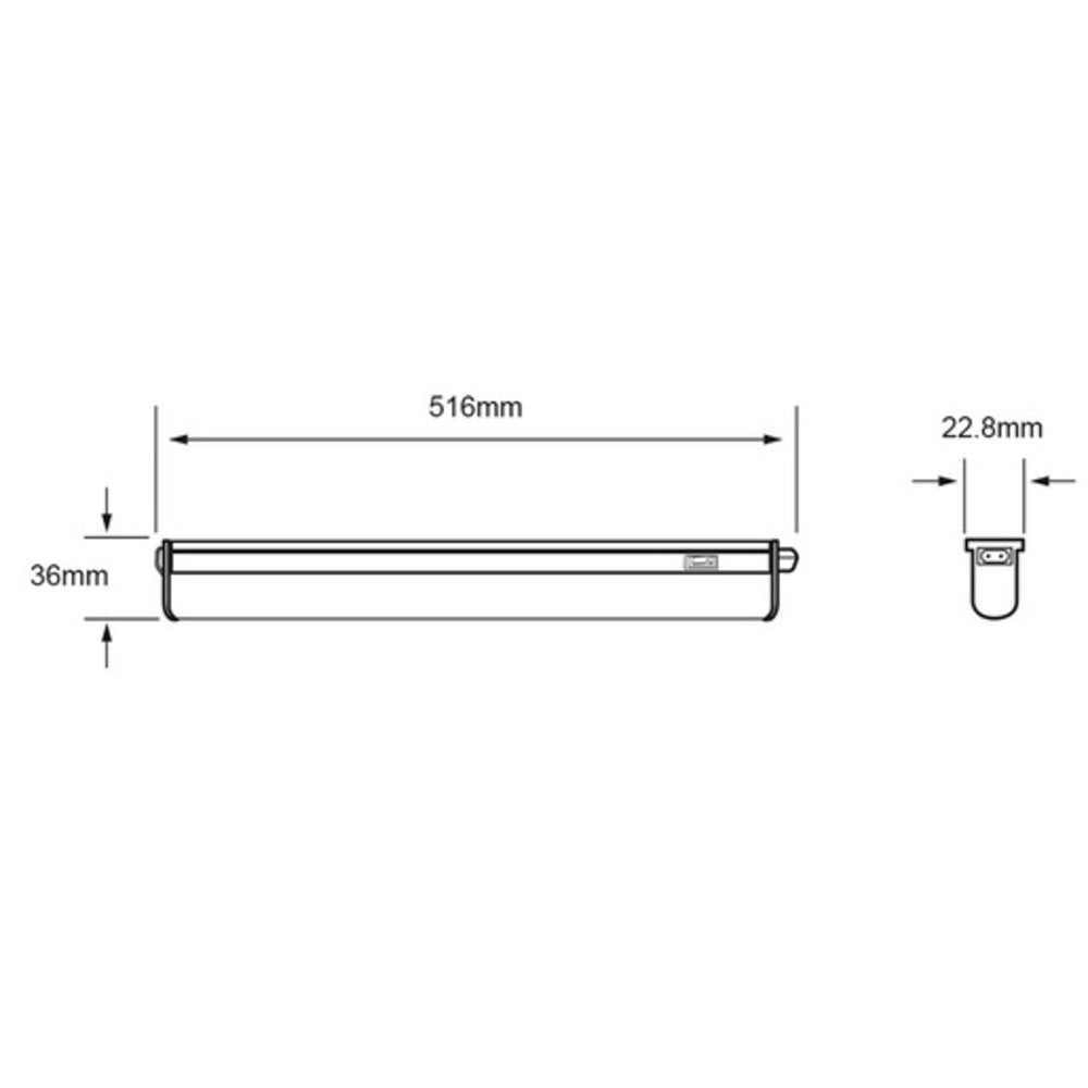 LAMPARA REGLETA LED 51.6 CM SOBREPONER 7 W LUZ BLANCA AJUSTABLE NO ATENUABLE LED INTEGRADO