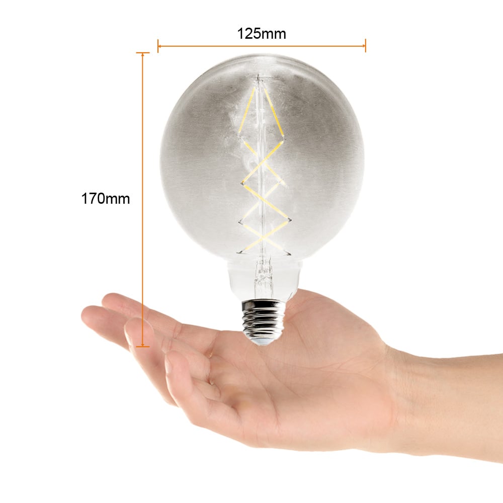 LAMP. LED 7W/127V. ESFERA CRISTAL AMBAR 2700K LUZ SUAVE CALIDA E27 ***NO ATENUABLE***