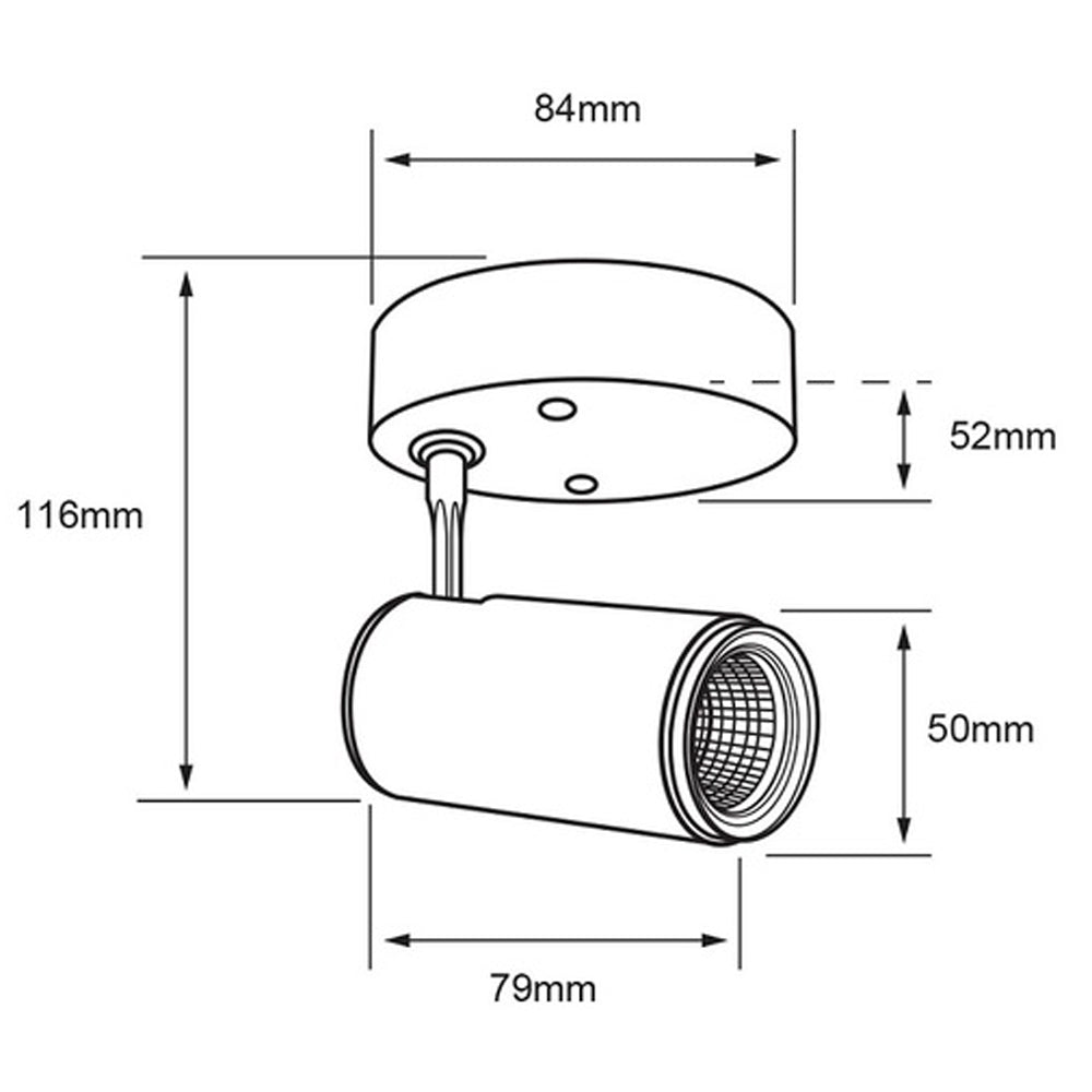 LAMPARA SPOT LED DE SOBREPONER DIRIGIBLE 7 W LUZ CALIDA BRILLANTE