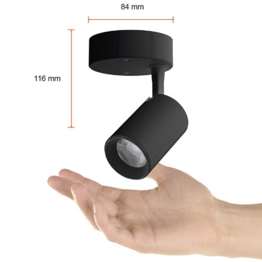 LAMPARA SPOT LED DE SOBREPONER DIRIGIBLE 7 W LUZ CALIDA BRILLANTE LED INTEGRADO