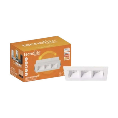 LÁMPARA EMPOTRABLE LED TECNOLITE LUCIDA III SMART 7W LUZ SUAVE CÁLIDA ATENUABLE COMPATIBLE CON APP MÓVIL Y ASISTENTES DE VOZ BLANCO ***TECNOLITE HAE***