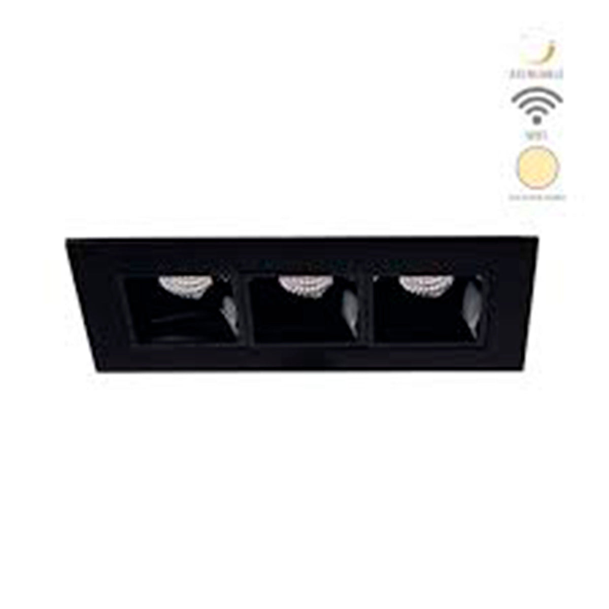 LÁMPARA EMPOTRABLE LED TECNOLITE LUCIDA III SMART 7W LUZ SUAVE CÁLIDA ATENUABLE COMPATIBLE CON APP MÓVIL Y ASISTENTES DE VOZ NEGRO ***TECNOLITE HAE***