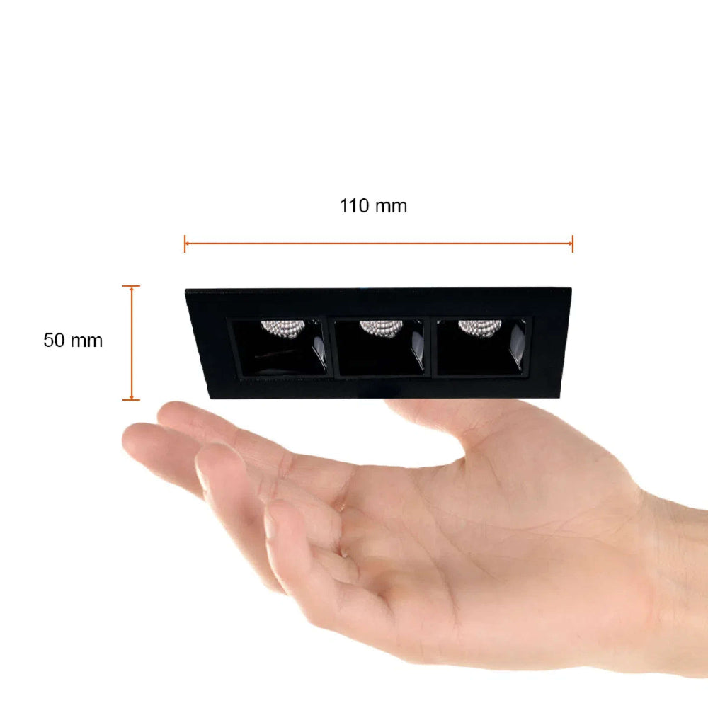 LÁMPARA EMPOTRABLE LED TECNOLITE LUCIDA III SMART 7W LUZ SUAVE CÁLIDA ATENUABLE COMPATIBLE CON APP MÓVIL Y ASISTENTES DE VOZ NEGRO ***TECNOLITE HAE***