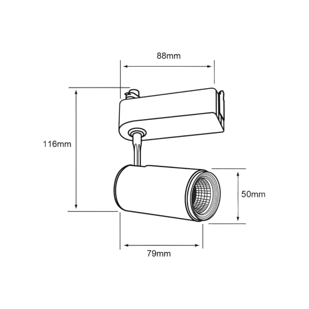 LAMPARA SPOT DE RIEL LED DIRIGIBLE 7 W LUZ CALIDA BRILLANTE NO ATENUABLE LED INTEGRADO