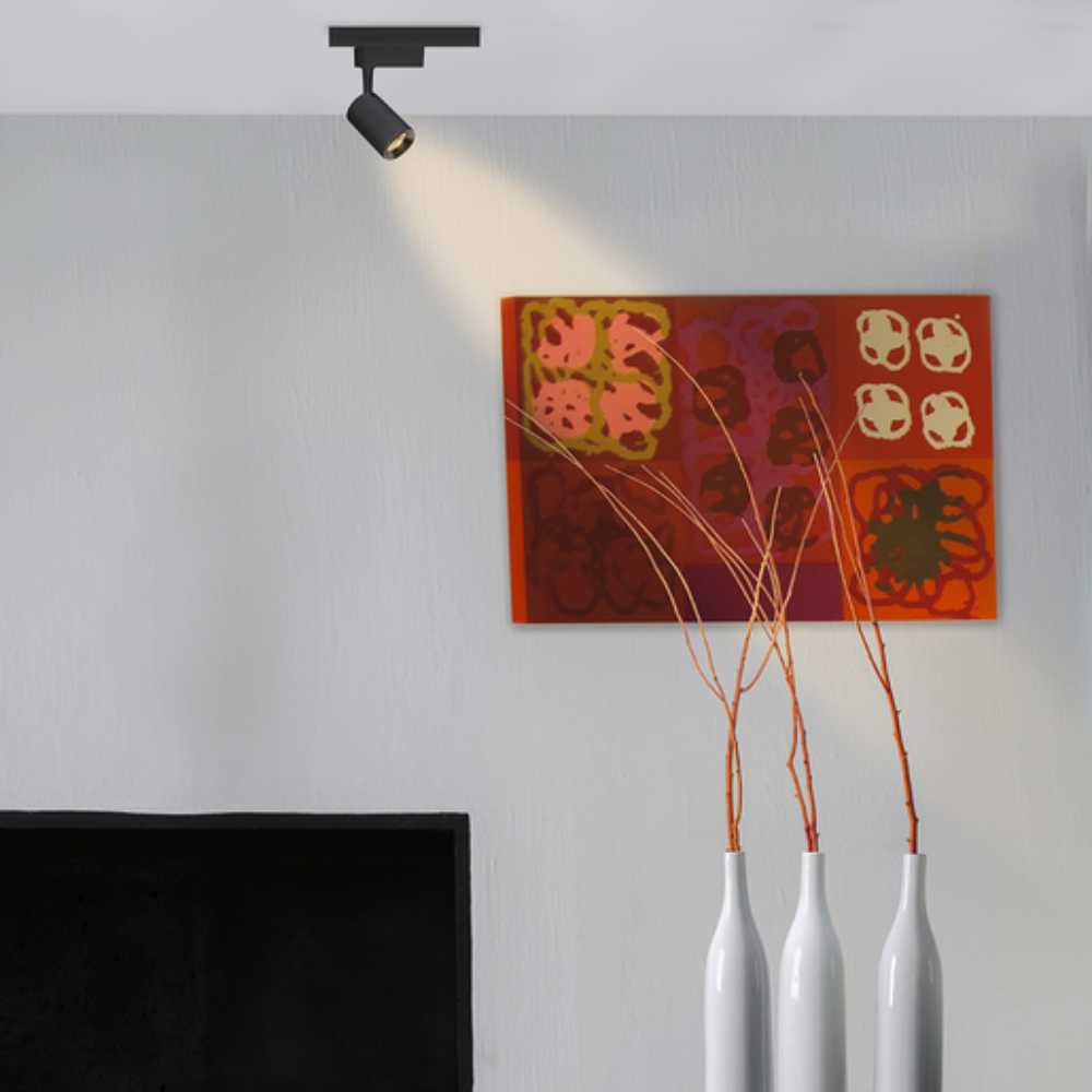 LÁMPARA DE INTERIOR LED TECNOLITE BEID I SPOT PARA RIEL 7W LUZ SUAVE CÁLIDA NEGRO