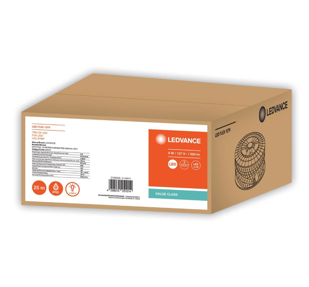 ECO FLEX 25 METROS 9W/840 IP65 550LM/M MCA LEDVANCE